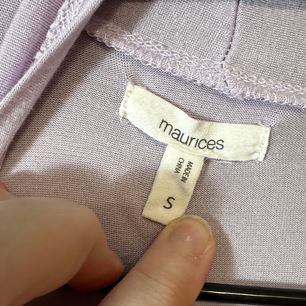 Maurice’s Lavender Women's open front Cardigan small - Picture 2 of 4